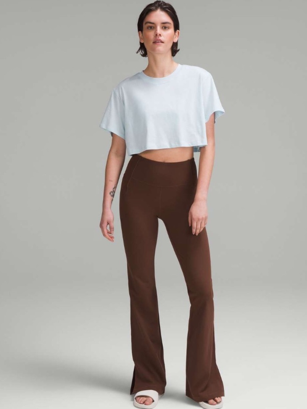 Lululemon All Yours Cropped T-Shirt Running Workout Gym Yoga Flowy